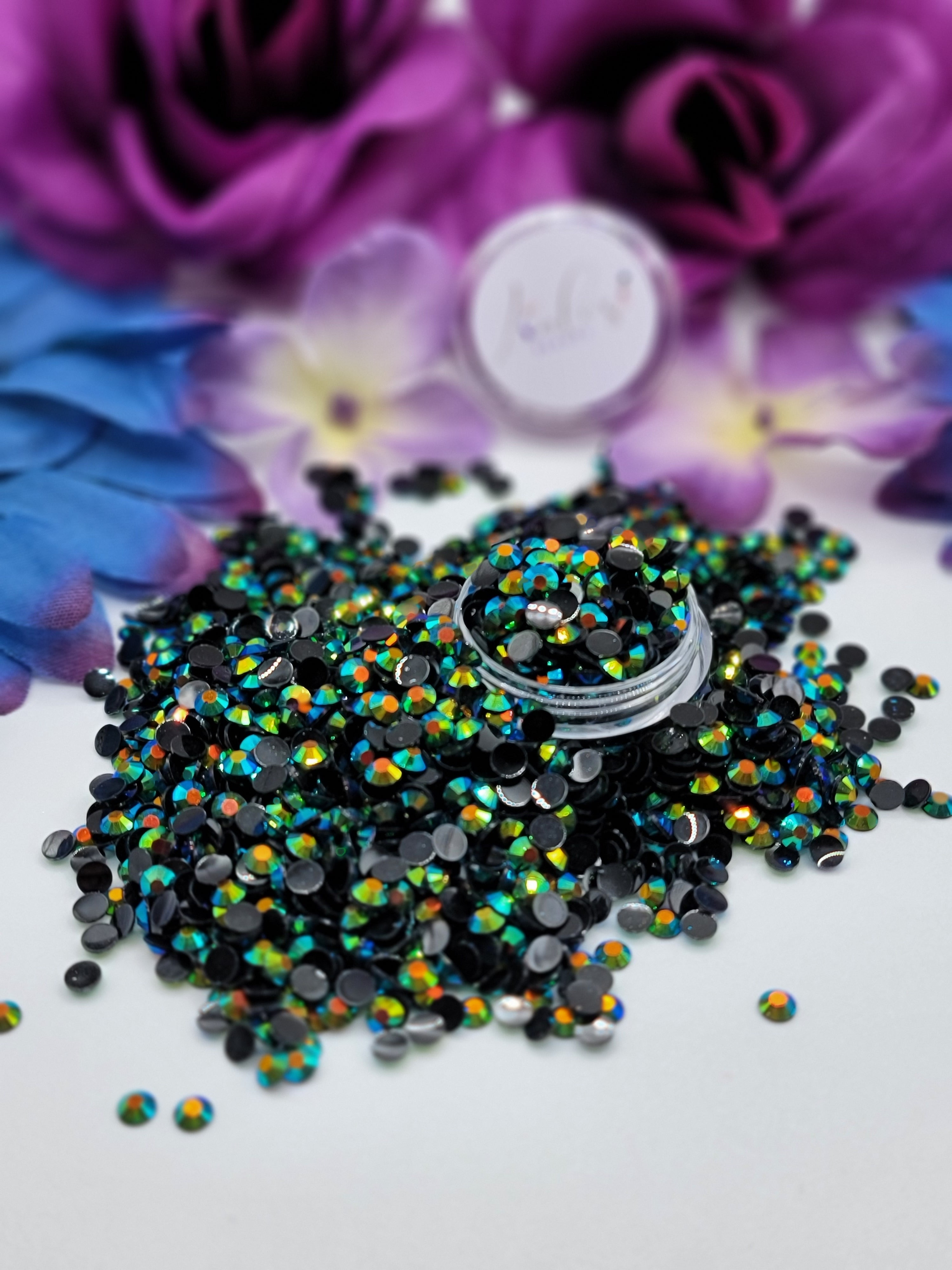 Diamante/negro/verde holografico